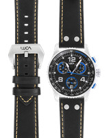 Blue-Face_Black-Leather_Flat