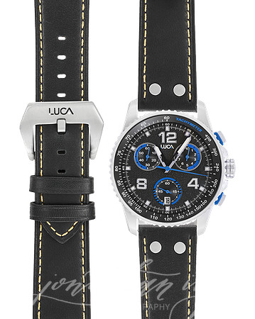 Blue-Face_Black-Leather_Flat